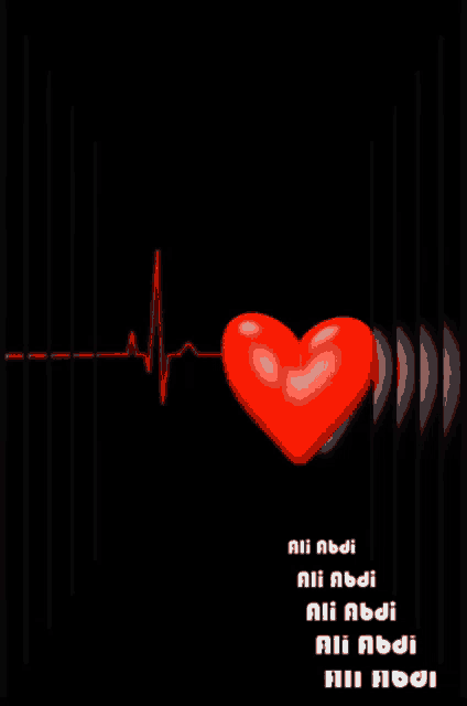 a poster with a red heart and the name ali on it