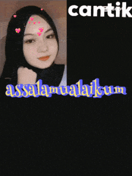 a woman wearing a hijab with the words assalamualaikum on the bottom