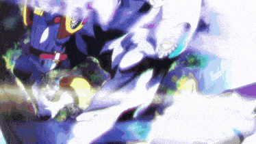 a cartoon drawing of a man in a blue suit fighting another man