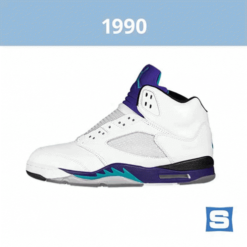 1990: Air Jordan 5 "Grape" GIF