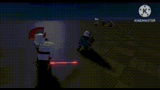 a person is holding a lightsaber in a video game and hearts are flying around them .