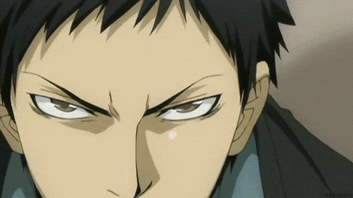 a close up of a man 's face with a watermark that says ' miyazaki '