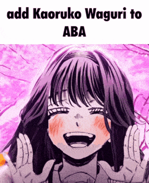 a picture of a girl with the words add kaoruko waguri to aba