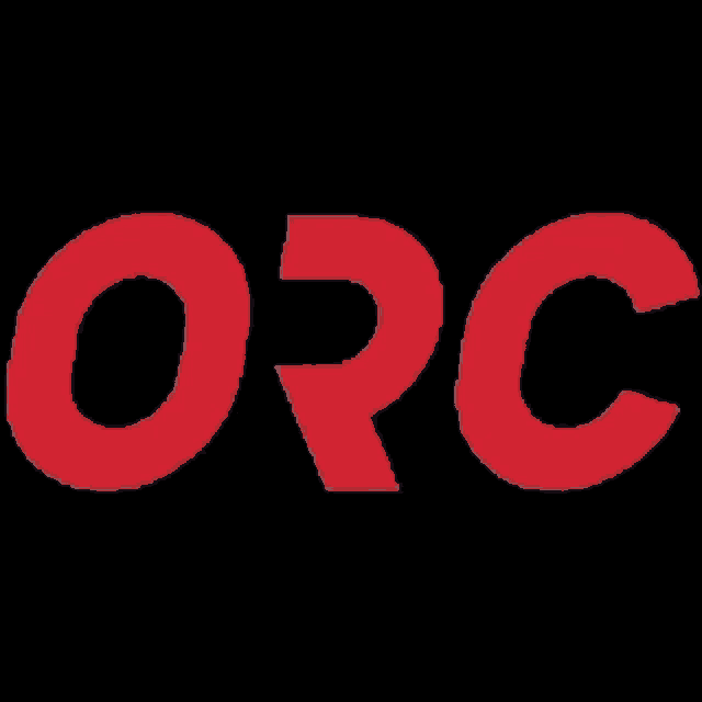 a black background with red letters that spell out orc