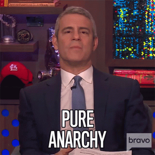 Pure Anarchy Andy Cohen GIF - Pure Anarchy Andy Cohen Watch What Happens Live With Andy Cohen GIFs