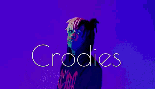 a man in a hoodie with the word crodies on the bottom