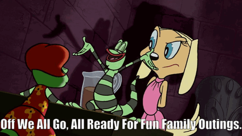 Brandy And Mr Whiskers Gaspar Le Gecko GIF - Brandy And Mr Whiskers Gaspar Le Gecko Off We All Go All Ready For Fun Family Outings GIFs