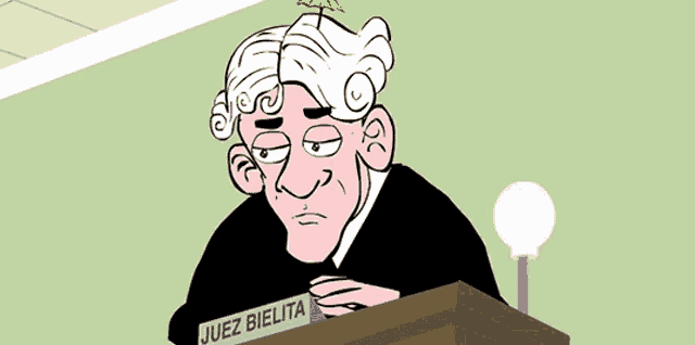 a cartoon of a judge with the name juez bielita