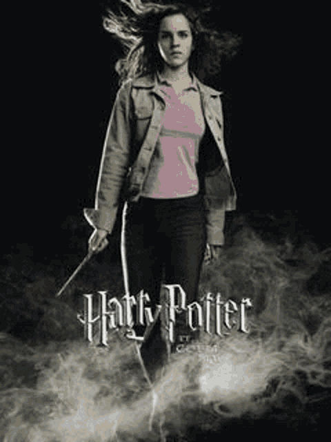 a poster for the movie harry potter with a woman holding a wand .