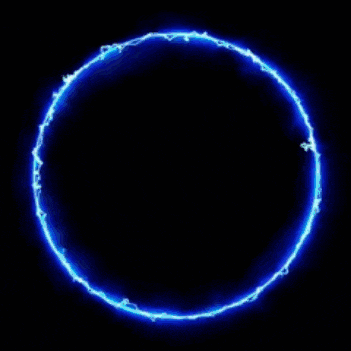 a glowing circle with a black hole in the center