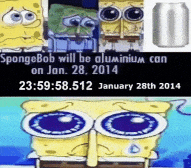 spongebob will be aluminum on january 28 2014