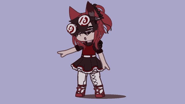 a drawing of a girl wearing a mask with a circle on it