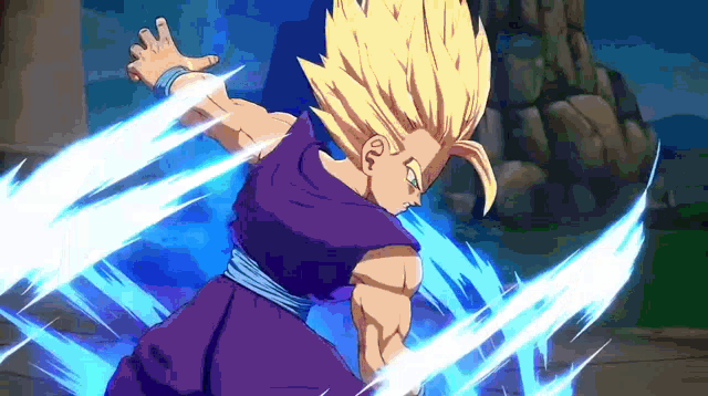 a close up of a person in a video game with a sword in his hand .