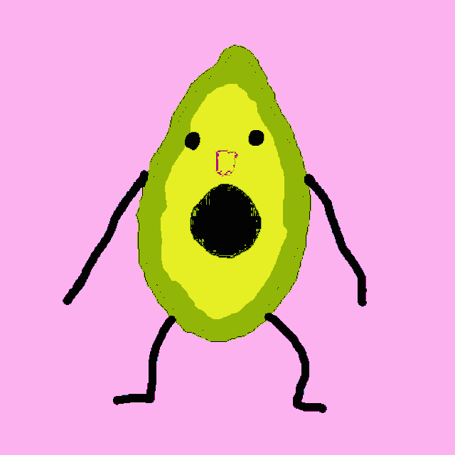 a drawing of an avocado with the words do the avocado shake now below it
