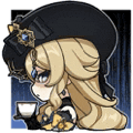 a cartoon illustration of a girl wearing a hat and holding a cup of coffee .