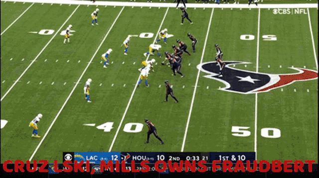 a cbs nfl broadcast of a football game