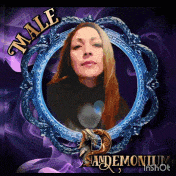 a picture of a woman in a blue frame that says male on it