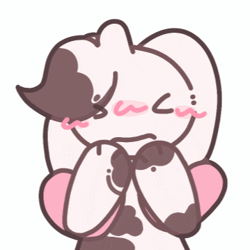 a cartoon drawing of a bunny with a surprised look on her face