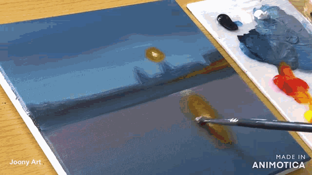 a painting by joany art is being painted on a canvas