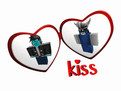 a couple of hearts with the word kiss on the bottom right