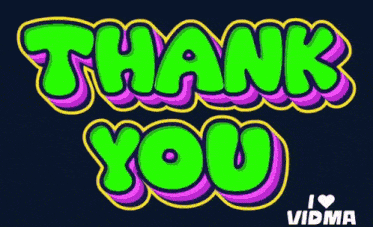 a green and purple thank you sign with lightning behind it
