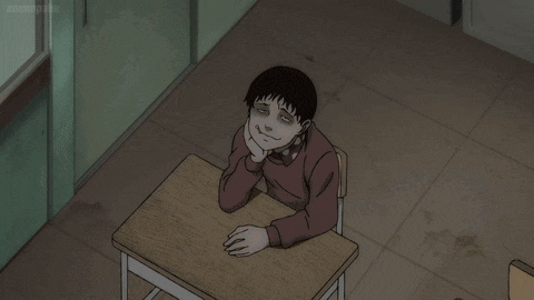 a man sits at a desk with his hand over his mouth and the words i 've got a good idea below him