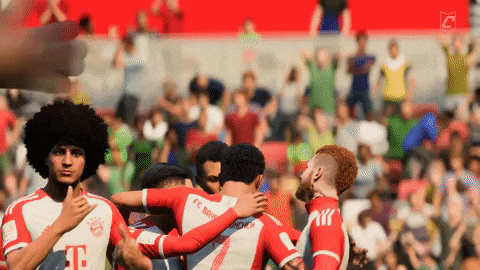a group of soccer players are huddled together and one of them has the number 7 on his jersey