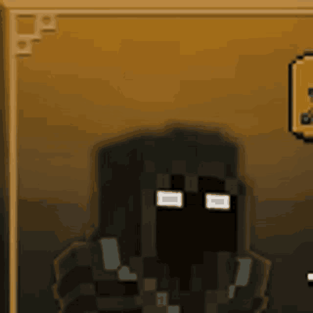 a pixel art drawing of a person wearing a hood