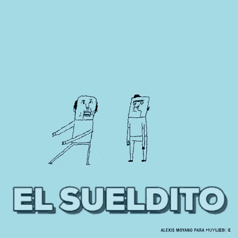 a drawing of two people standing next to each other with the words el sueldito on the bottom