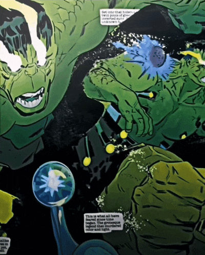 a page from a comic book shows a hulk being killed