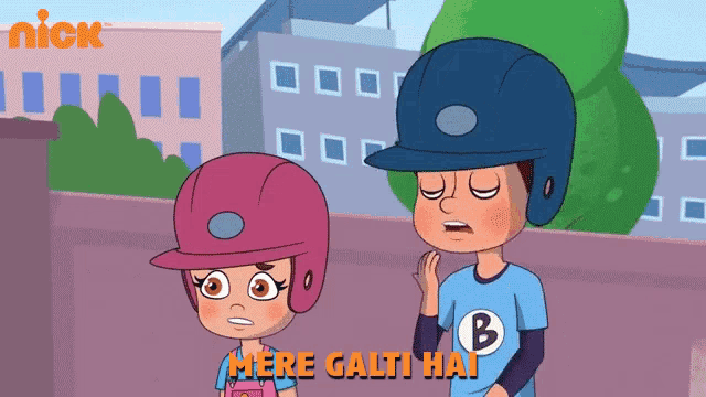 a cartoon of a boy and a girl with the words mere gali hai on the bottom