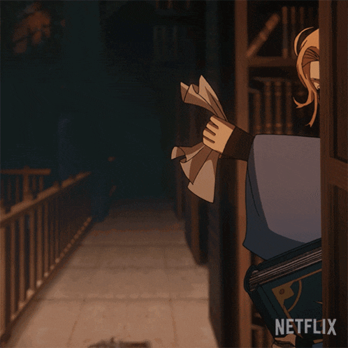 a cartoon of a man holding a book with netflix written on the bottom