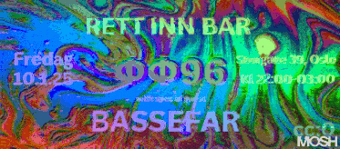 a colorful poster for rett inn bar with bassefar