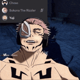 choso sukuna the rizzler and yuji are some of the names displayed on the screen