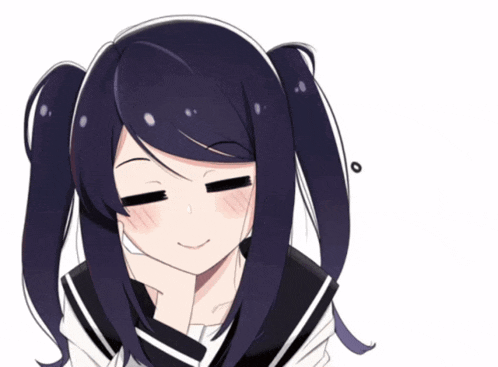 a girl with pigtails is thinking about a man with a thought bubble above her head
