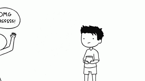 a black and white drawing of a man standing next to another man with a speech bubble .
