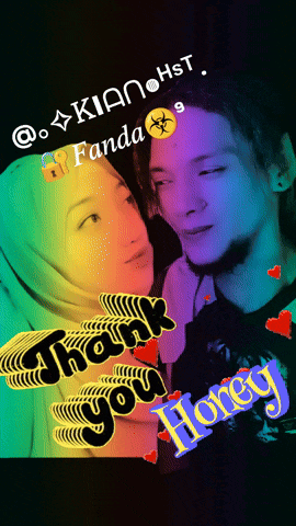 a picture of a man and a woman with the words thank you honey on the bottom