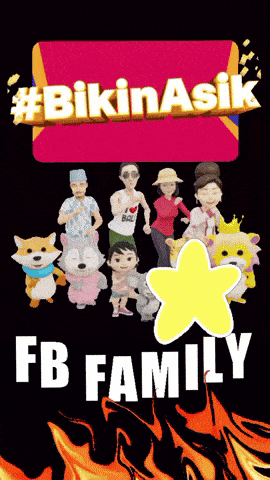 a poster that says fb family with cartoon characters