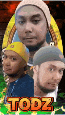 a collage of three men with the name todz on it