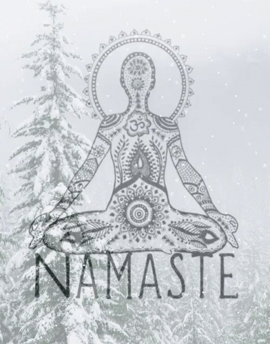 A Snowy Namaste GIF - Namaste Meditation Peace GIFs