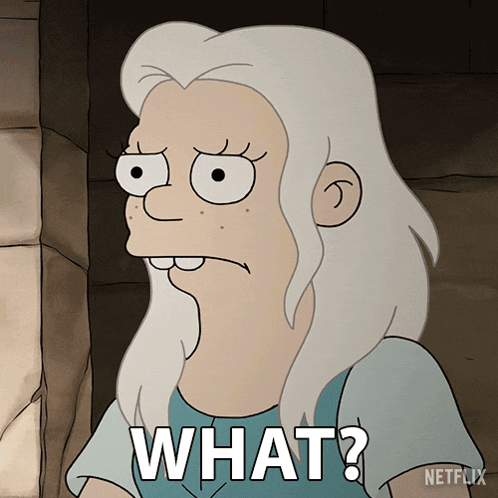 a cartoon character with white hair is asking the question what