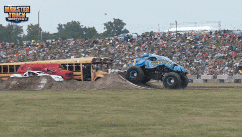 a monster truck with the word monster truck on the top