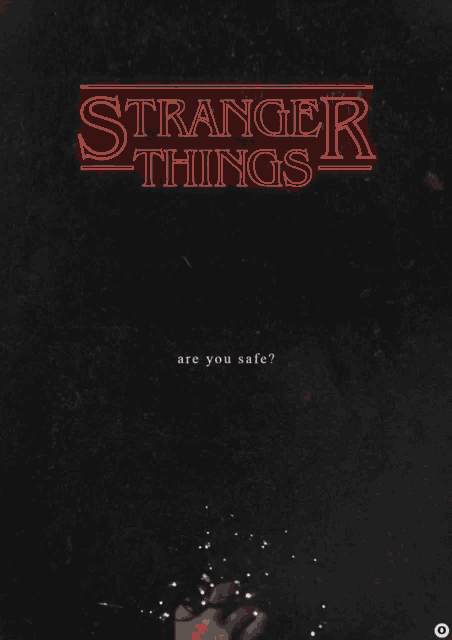 a poster for stranger things with a person holding a string of lights