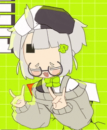 a drawing of a girl wearing glasses and a hat giving the peace sign