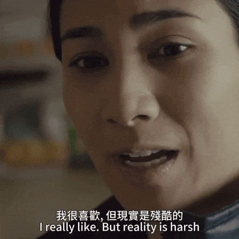 a woman says i really like but reality is harsh in a foreign language