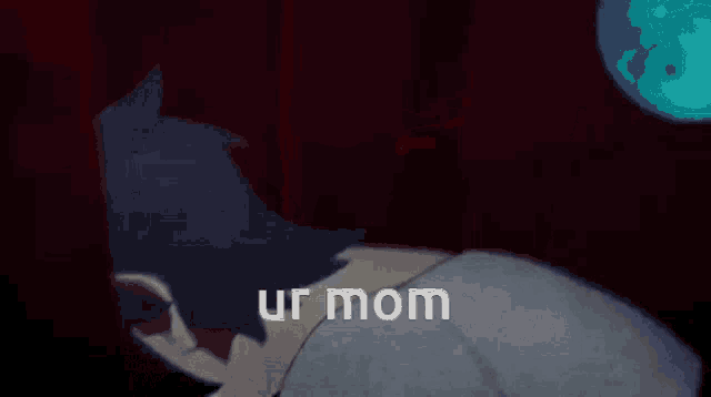 a picture of a person with the words ur mom on the bottom