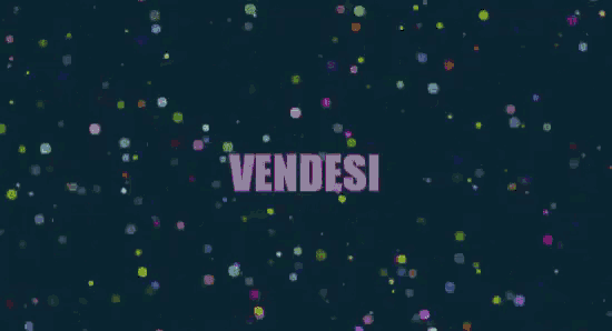 the word vendesi is surrounded by colorful dots