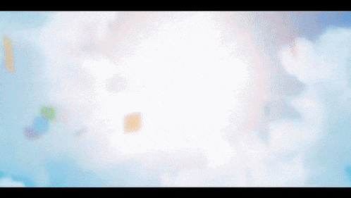 the sun is shining brightly through the clouds and balloons are flying in the sky
