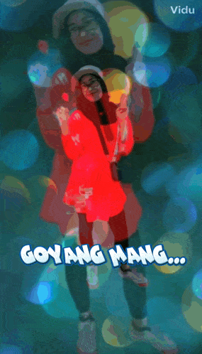 a cartoon of a woman dancing with the words goyang mang written below her