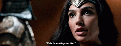 Justice League Wonder Woman GIF - Justice League Wonder Woman This Is Worth Your Life GIFs